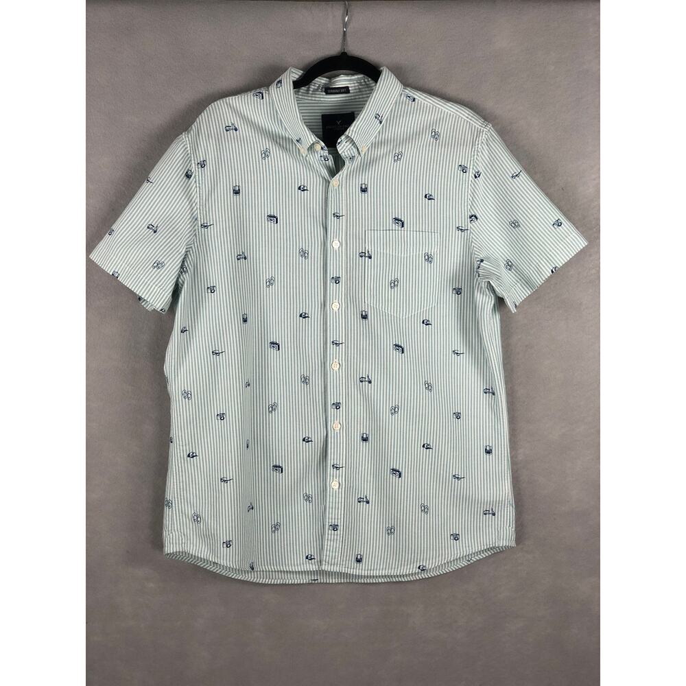 American Eagle Outfitters Flip Flop Button Down Shirt Men's Size Large